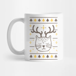 Funny Christmas Cat Design Mug